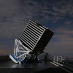 The SDSS telescope operating at night