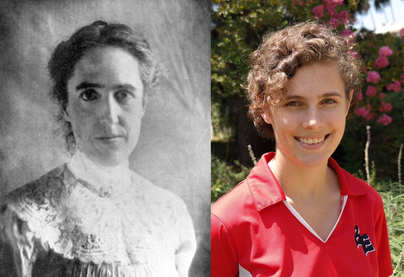 Two photographs side-by-side: Henrietta Leavitt in the early 1900s and Kate Hartman in 2017