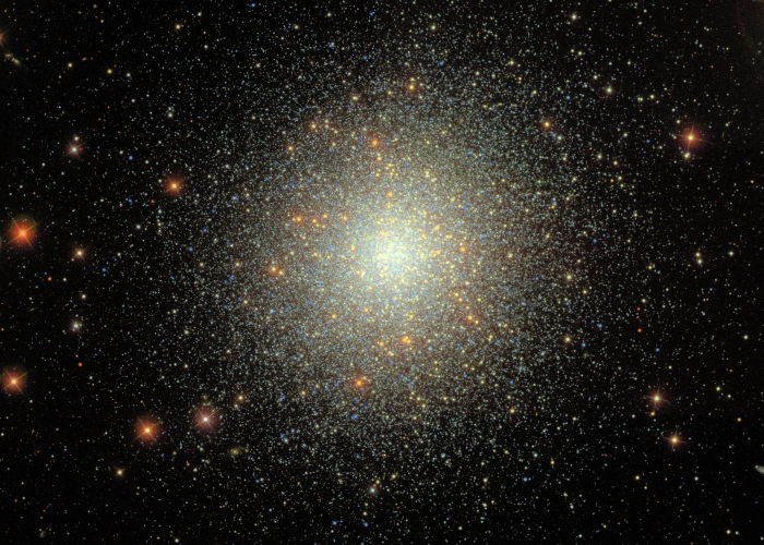 The bright cluster of white stars in the center of the image is the star cluster M13 as seen by the SDSS.