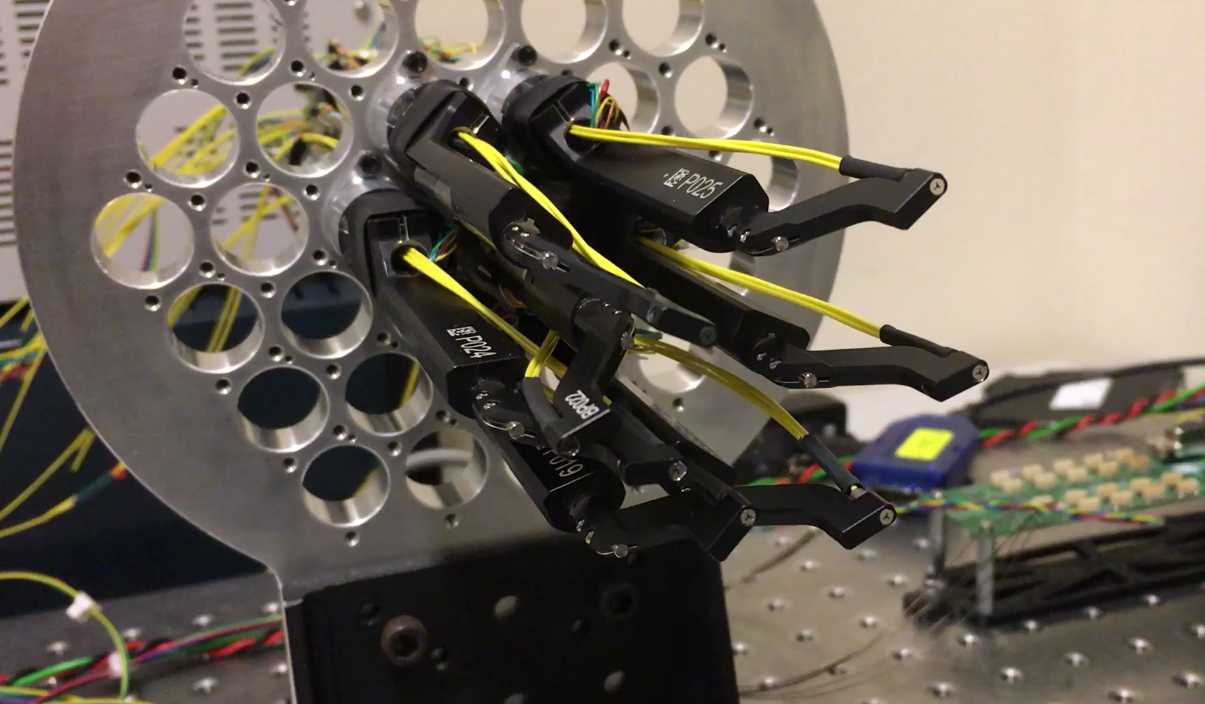 Testing prototypes of SDSS-V's fiber positioning robots. See a video of them in action <a href="https://youtu.be/jV3Uz_C8W0c">here</a>!