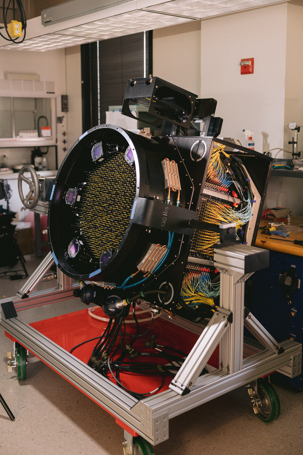 The Sloan Telescope FPS unit in the OSU instrument lab.  Photo by Robb McCormick Photography, Nov 2021