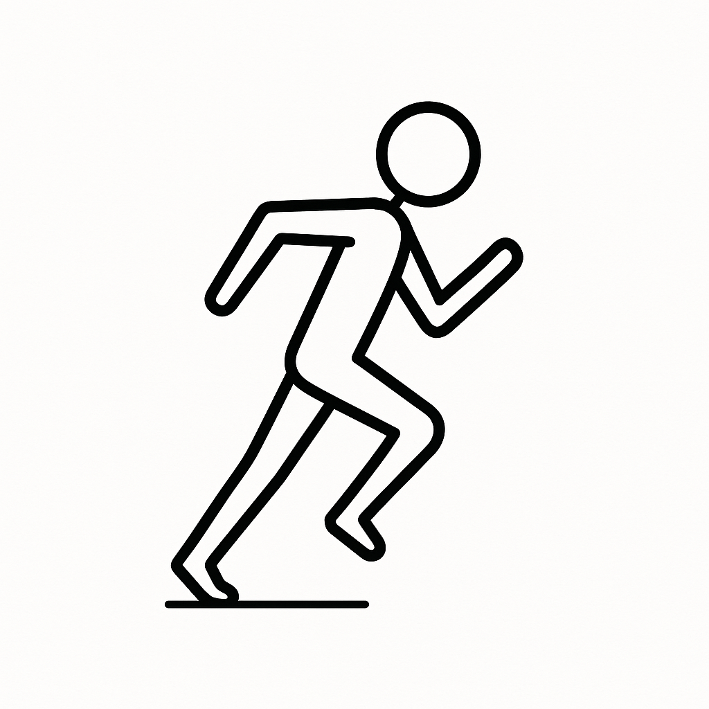 a figure starting to run